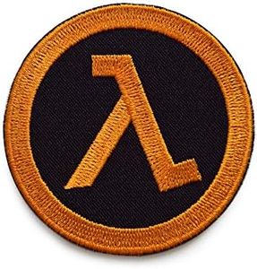 Half Life Logo Lambda Patch Emroidered Patch Sew on Black and Orange