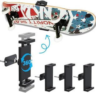 LEDIANER 4 Pack Skateboard Wall Mount Horizontal, Swivel 360° Rotating Skateboard Wall Hanger Storage Rack Adjustable Skateboard Holder Display Your Skate Decks Vertical or Horizontal & Any Angle