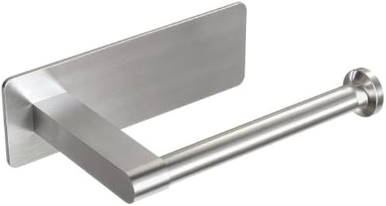 STWWO Toilet Paper Holder, Longer Adhesive Base, Brushed Nickel