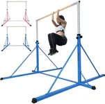 Seliyoo Gymnastics Bars for Kids, Gymnastics bar 6FT Tall, 7.2 FT Base Length ,Height Adjustable 49.2" to 68.9" , Super Big Triangle Structure,Competition Gymnastics Equipment For Home,Gym Center,Weight Limit 550 LBS