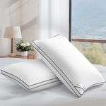 Wellos 2 Pack Luxury Goose Duck Feather Down Pillows with 100% Cotton Cover Down Proof, Soft Hotel Quality Pillows with Excellent Support and Resilience, Firm Pillows Machine Washable & No Deformation