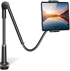 UGREEN Gooseneck Phone Tablet Stand Holder for Bed Desk Cell Phone Clamp Stand Long Lazy Arm Adjustable Overhead Recording Compatible with iPhone iPad Pro Galaxy Tab E-Reader 4 to 12.9''