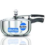 Hawkins Stainless Steel Induction Compatible Inner Lid Pressure Cooker, 3 Litre, Silver (Hss3W) Wide, 3 Liter