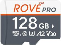 ROVE PRO Micro SD Card microSDXC 128GB Memory Card with Full-Size SD Adapter 100MB/s Read Speed, C10, U3, V30, 4K, A2 for Dash Cam, Android Smart Phones, Tablets, Games