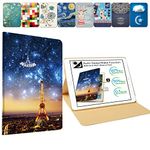 DuraSafe Cases for iPad 2nd 2011 3rd 4th Gen 2012-9.7 [iPad 4 iPad 3 iPad 2 Old Model ] A1458 A1416 A1395 MC705HN/A MD328HN/A Ultra Slim Printed Smart PU Leather Flip Folio Book Cover - Paris Night