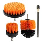 Kagni Drill Brush Attachment with 150mm Extension Rod, 2" 3.5" 5" Medium Stiffness Bristle Scrubber Brush for Drill and Electric Screwdriver, Perfect for Floor Tile Grout Car Tub Carpet Upholstery