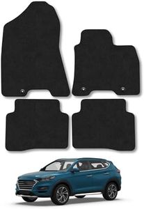 Hyundai Tucson (2015-2021) [Hook Fixing] [NON-HYBRID] Car Mats Accessories Tailored Fit Carpet Floor Mats Non Slip Black Trim Full Coverage Compatible Accessory Front Rear Anti Slip Granulated Backing