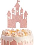 Castle Happy Birthday Cake Topper, Princess Theme Baby Shower Decorations, Princess Prince Wedding Anniversary Party Supplies Rose Gold