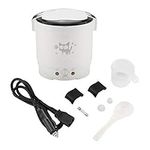 Mini Rice Cooker, 12v Portable Travel Rice Cooker for Car 1L Multifunctional Electric Food Steamer Fast Cooking Without Burning Fully Automatic with Non Stick Rice Pot Multicooker for Camping (White)