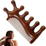 3 in 1 Gua Sha Massager,Wooden Scalp Massage Comb, Acupressure Tool, Meridians Massage Tool for Hair, Head, Face, Eye, Neck, Body, Head Massager for Men and Women