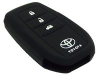 TAZZX Silicon keycover Compatible Toyota Fortuner/Innova Crysta 3 Button Push Start Model Key (Black, Pack of 1)