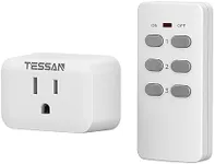 Remote Control Outlet, TESSAN Wireless Electrical Outlet, On/Off Light Switch for Fan, Lamp, String Lights, Home Appliance, Wall Power Plug with 100ft RF Long Range, 15A/1875W(1 Remote + 1 Outlet)