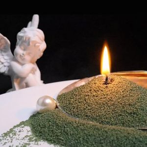 Aufien Candle Sand with Wicks, 21.4 Oz Pearled Candle, DIY Bead Powder Sand Wax Making kit Refillable Non Toxic for Handmade, Wedding and Party Decorations Dark Green Unscented