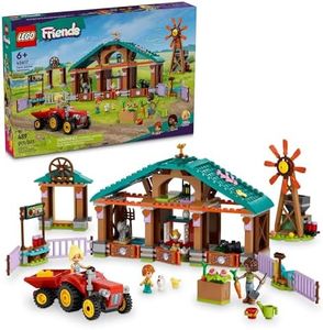 LEGO Friends Farm Animal Sanctuary and Tractor Toy, Gift Idea for Kids, Girls and Boys Ages 6 and Up, Farm Toy Playset with 3 Mini-Doll Characters and 5 Farm Animal Toys Including a Baby Cow, 42617