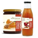 Nirvana Organic Himalayan Forest Honey & Apple Cider Vinegar Combo | Pure Honey | No Sugar Adulteration