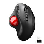 Trackball, Wireless, Bluetooth & 2.4 GHz, Double Mode, Instant Connection, Trackball Mouse, Thumb, Energy Saving Model, Built-in Large Capacity Battery, USB Rechargeable, Wireless Mouse, Ball, 7 Buttons, Quiet Type, High Precision, 5DPI Mode, Back/Forward Buttons, Lightweight, Easy to Carry, Receiver Included, Mouse, Trackball, Wireless, Wide Compatibility with Windows, Mac, iPad, Android, Suitable for Business, Telework, Office, Work from Home, Black