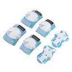 Kids/Youth Knee Pad Elbow Pads for Roller Skates Cycling BMX Bike Skateboard Inline Rollerblading, Skating Skatings Scooter Riding Sports (Blue/White, Small (3-7 Years))