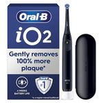 Oral-B iO2 Electric Toothbrush, 1 Ultimate Clean Toothbrush Head, 1 Travel Case, Toothbrush for Adults (Night Black), Designed by Braun, 2 Pin UK Plug
