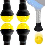 NVAAV 4-Pack Pickleball Suction Cup Ball Retriever for Paddle - Easy Ball Pickup - Silicone Picker Upper Grabber - Essential Accessories for Pickleball Players