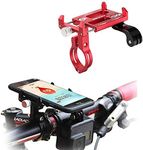 GUB Bike Phone Mount Holder,Bicycle Handlebar Phone Holder Mount Universal Adjustable Rotating Cradle Clamp for Mountain Bike Motorcycle,Fits for iPhone,Samsung Galaxy Android Phones (RED88)