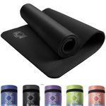 Yoga Mat 15mm thick padded NBR Exercise Mats for yoga, Pilates and gymnastics suitable for both man and women with non-slip material with carry Strap for Yoga - 3 colors Black, Blue & Purple