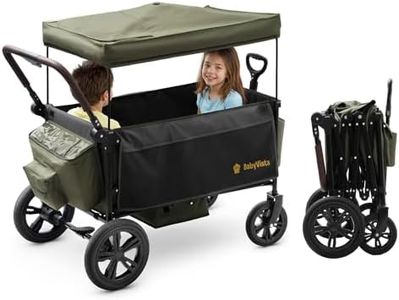 BabyVista Stroller Wagon for Kids, One-Hand Adjustable Push/Pull Handle, Spacious Storage, 8"/12" All-Terrain Wheels, Canopy with Bug Net, Wagon Stroller for Daily Walks, Short Trips & Grocery Runs