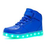 Voovix Kids LED Light up Shoes Flashing Trainers High-top Charging Sneakers with Remote Control for Boys and Girls(Blue,31)