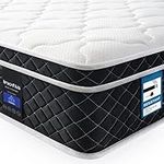 Inofia 3FT Single Mattress,10.3Inch COOLMAX Gel Memory Foam Pocket Spring Hybrid Mattress Single Breathable Foam and Soft & Cooling Touch Fabric,Medium Firm Feel,Single(90×190×26cm)