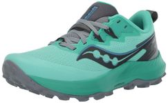 Saucony Women's Peregrine 14 Trail Running Shoe, Mint/Shadow, 7.5M US