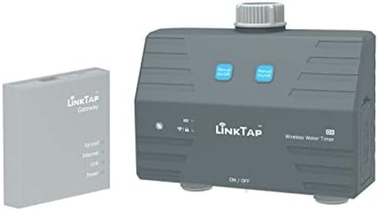 LinkTap D1 Wireless Water Timer - Requires Gateway – 2-Outlet Smart Irrigation Sprinkler Timer with App, Built-in Flow Meters, Long Battery Life, Weather Aware, Better Range Than WiFi, IP66, Alexa