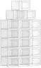 SONGMICS Boîtes à chaussures, Lot de 18, Rangement chaussures, pliable, pour pointure jusqu’à 46, Transparent et blanc LSP18MWT