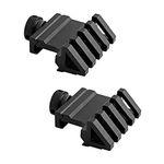 2Pcs 45 Degree Rail Mount, Offset Picatinny Weaver Sight Scope Rail Riser Mount