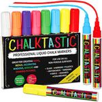 Colorful Art Co. Chalktastic Liquid Chalk Pens - Set of 8 Neon Colors - Washable Chalkboard Markers for School Blackboard, Menu Board, Mirror, Ceramics, Car Window Glass, Easy to Erase