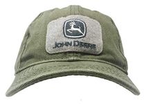 John Deere Patch Logo Olive Green Twill Canvas Hat