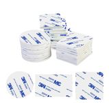 60pcs Double Sided Sticky Pads, 3M Double Sided Foam Tape Self Adhesive, 3 Shape Mounting Pads for Walls, Floor, Door, Plastics, Glasses and Metals (White)