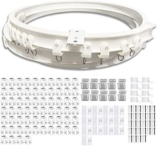 Flexible Ceiling Curtain Track | 26.3 ft (8 m) Curved Curtain Rail with Mute Rollers | Bendable Mount for Shower Bay Window RV Room Divider