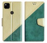 SBMS Flip Cover for Google Pixel 4a Back Cover Case with Magnatic Closure | Inbuilt Stand | Card & Money Pocket (MultiGreen)