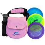 Kestrel Discs Golf Pro Set | 3 Disc Pro Pack Bundle + Bag | Disc Golf Set | Includes Distance Driver, Mid-Range and Putter | Small Disc Golf Bag (Pink)