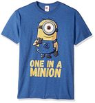 Despicable Me Men's Minions Stuart One in A Million Funny Graphic Tee, Royal Heather, XX-Large