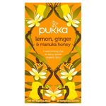 (3 PACK) - Pukka Herbs - Lemon Ginger Manuka Honey Tea | 20 sachet | 3 PACK BUNDLE