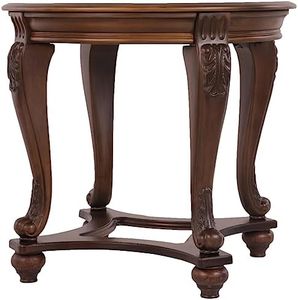 Signature Design by Ashley Norcastle Traditional Round End Table, Dark Brown