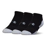 Under Armour Men's HeatGear Tech No Show Socks, 3-Pair, White, Shoe Size 8-12, Womens 9-12
