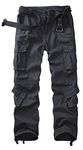 TRGPSG Women's Cargo Hiking Pants,Lightweight Tactical Casual Work Pants with 9 Pockets,2039 Dark Gray,8