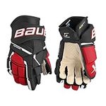 Bauer Supreme M5 PRO Senior Gloves, Size: 15 Inches, Colour: Black/Red