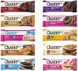 Quest Nutrition Protein Bars, Assorted 10 Flavor Variety Pack - High Protein, Low Carb, Gluten Free, Keto Friendly - 2.12 Oz Bars - 10 Count