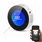 Natural Gas Detector WiFi,Propane Natural Gas Leak Detector for Home Kitchen, Combustible & Explosive Gas Alarm for LPG,Sensor with 85dB Alarm, LCD Display, App Notifications, EN 50194 Certified