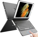 TQQ Keyboard Case for iPad 9th Generation with Multi-Touch Precision Trackpad, 10 Color Backlight, 360° Rotatable, Thin & Light, Compatible with iPad 9th Gen (2021), 8th Gen (2020) and 7th Gen (2019)