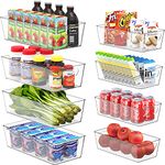 SimpleHouseware Clear Bins for Freezer and Kitchen Pantry Organizer, Storage Organization Sets, Set of 8 (4 Medium, 4 Large)