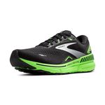 Brooks Men's Adrenaline GTS 23 Sneaker, Black Green Gecko White, 9 UK