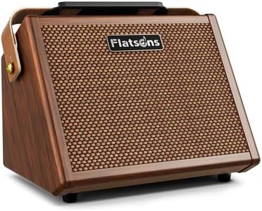 Flatsons Crush20 Acoustic Guitar Amp, 20W Mic/Guitar Amplifier with Reverb, 2-Band EQ, Rechargeable 8H Battery Life, Advanced Dual-chip Wireless Portable Speaker for 6.35mm Microphone/Acoustic Guitars